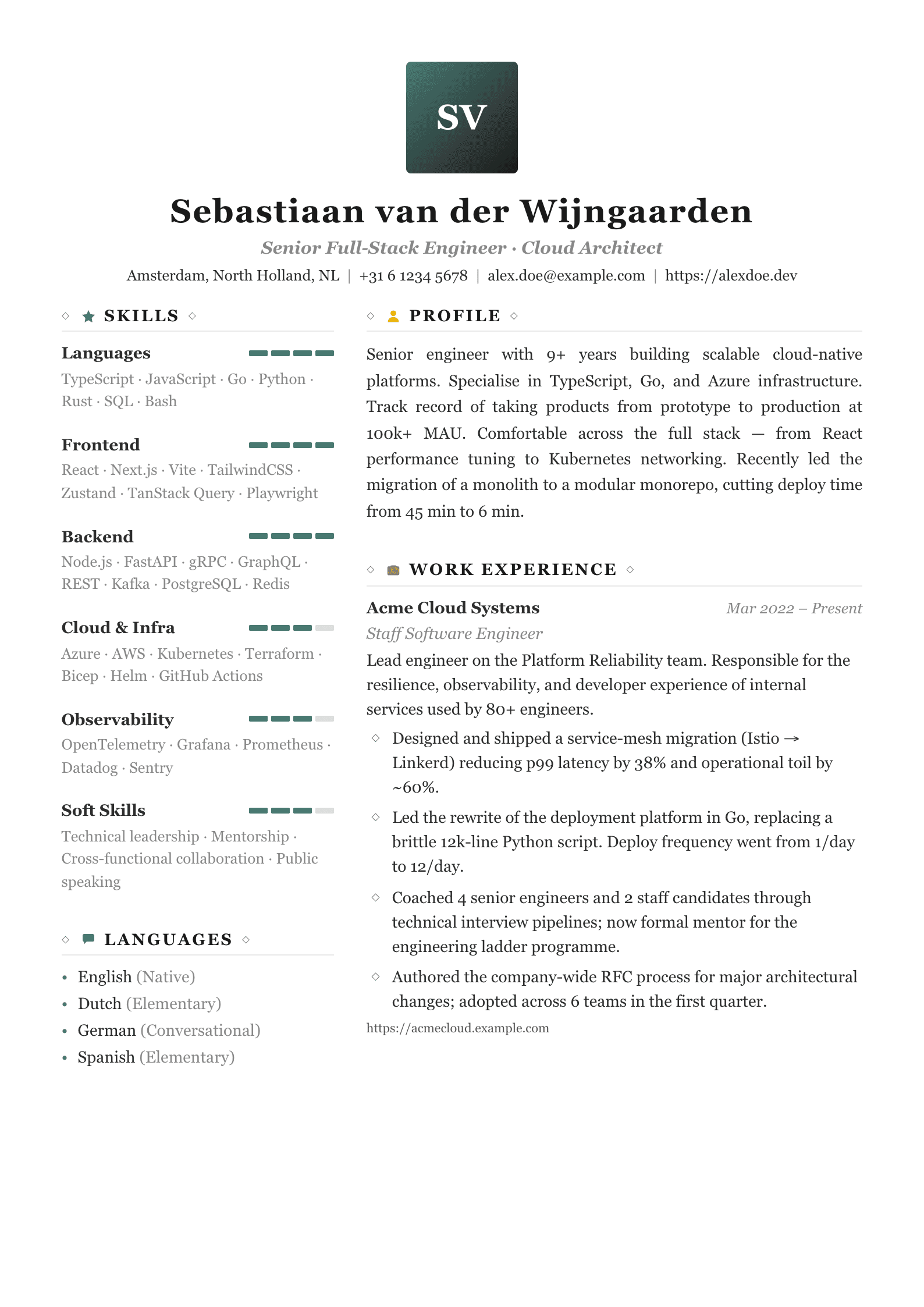 Creative resume template