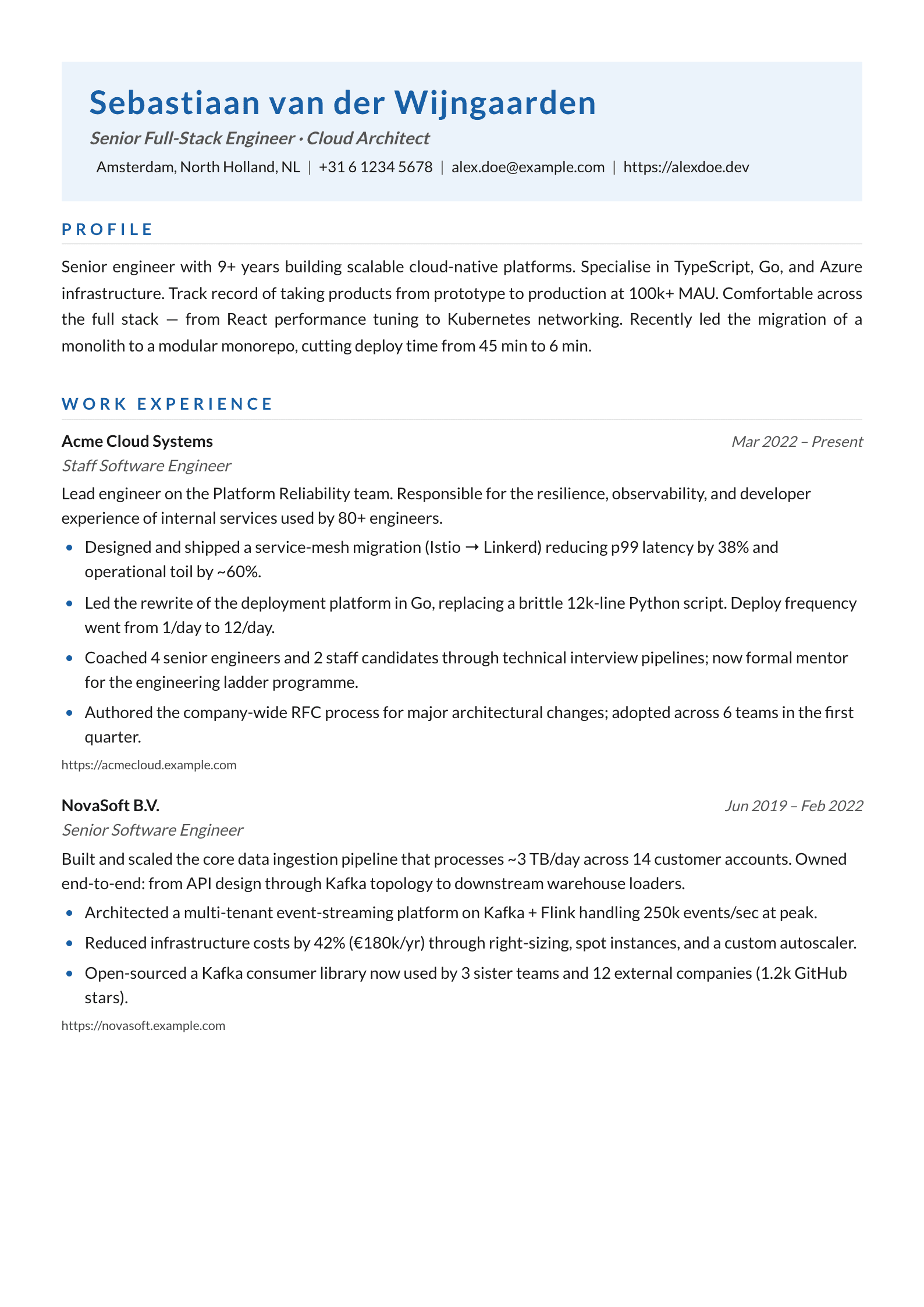 Technical resume template