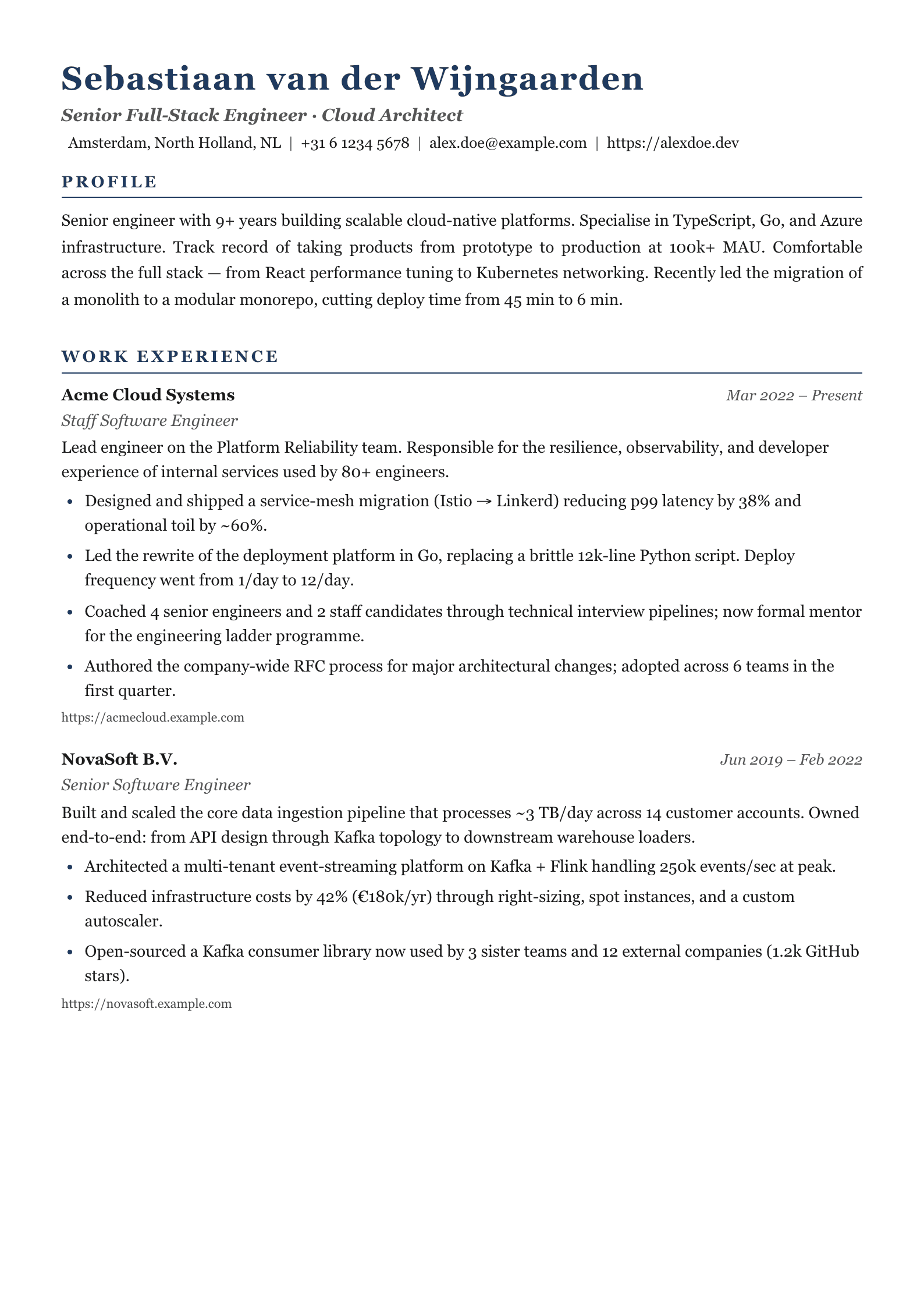 Manhattan resume template