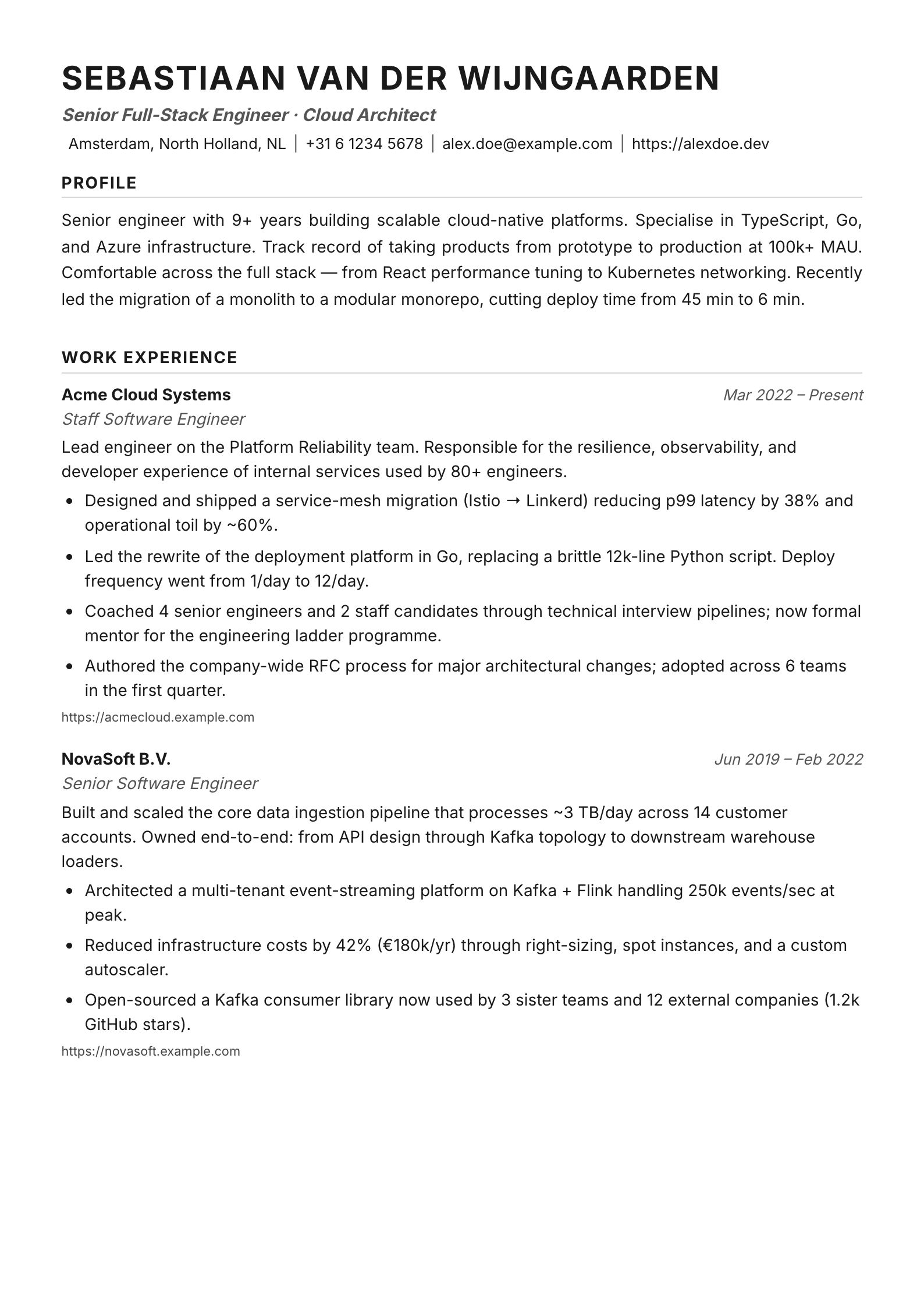 Executive resume template