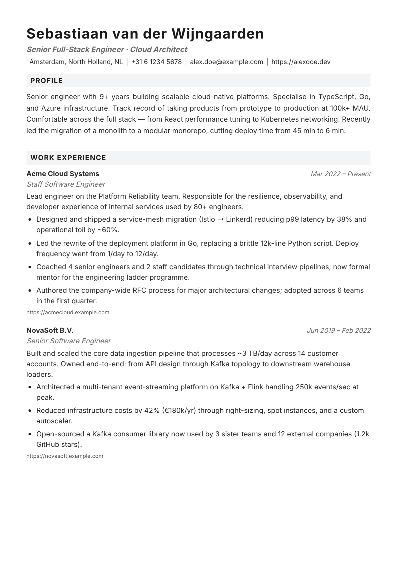 Onyx resume template