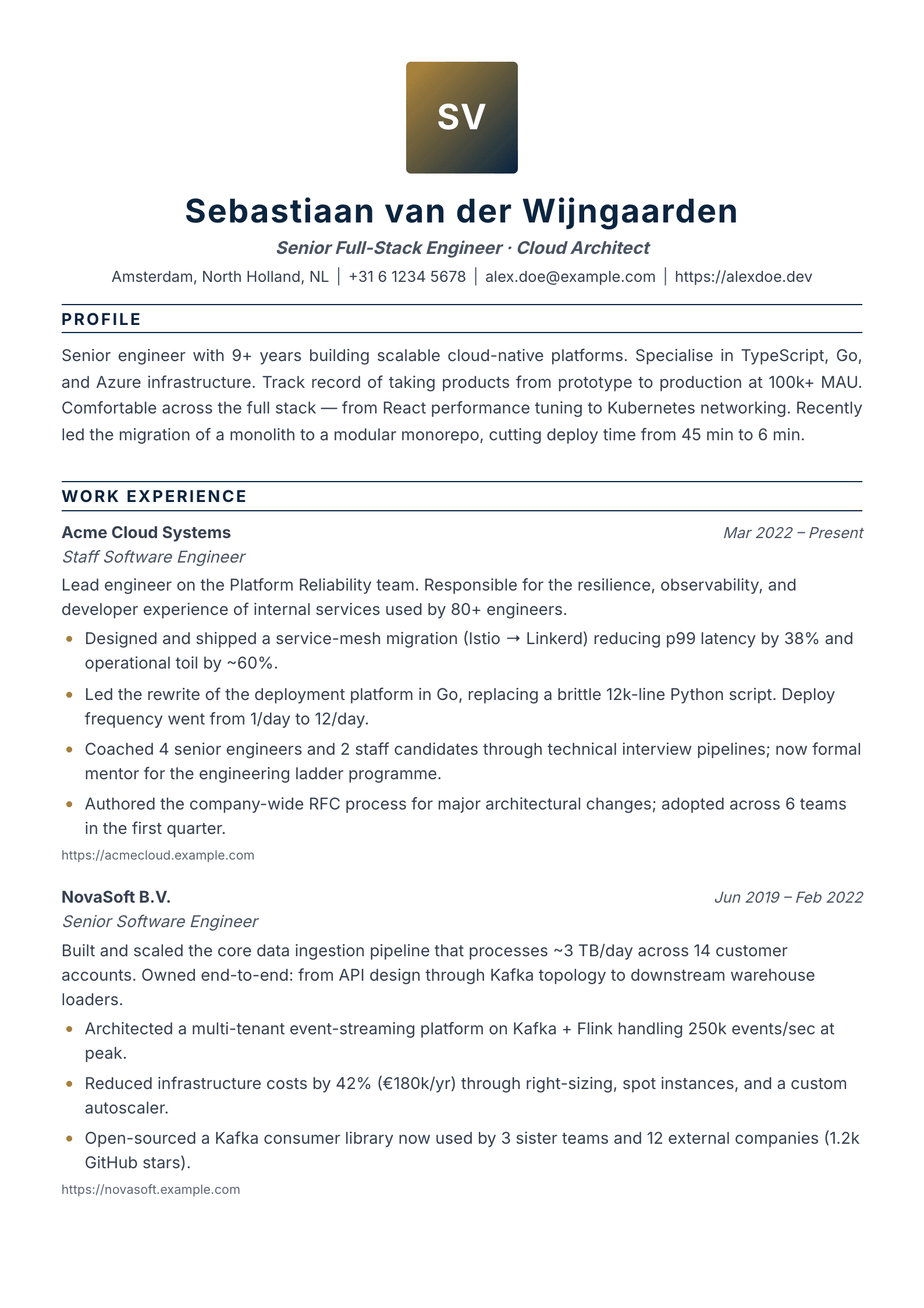 Sterling resume template